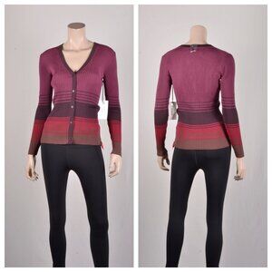 STAUD Cargo Ribbed Striped Cardigan